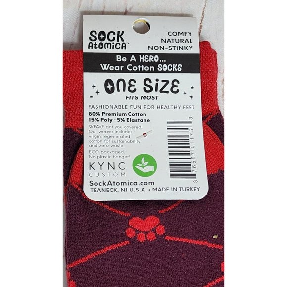 Sock Atomica Dog Yorkie Graphic Socks Comfy Cotton/Poly Blend,One Size Fits Most - Picture 3 of 9